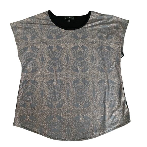 Star Vixen Gold Sparkle Blouse Womens Plus Size 2X BlackBack Pullover Dressy Top - Picture 1 of 9